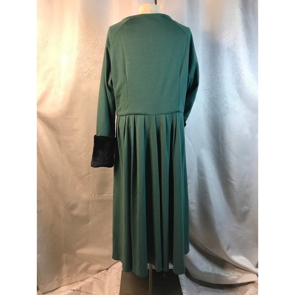 🎉🎉🎉🎉SOLD Vintage Inspired Custom Made Party Dress w/Faux Fur Cuff Sz 2XL - Picture 5 of 6